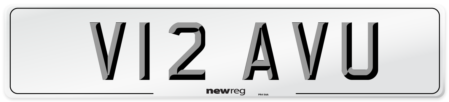 V12 AVU Number Plate from New Reg